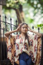 Ajrak Handblock Kaftan Style Shirt - Image 5