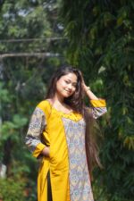 Bagru Handblock Mirrorwork Kurti - Image 3