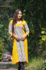 Bagru Handblock Mirrorwork Kurti