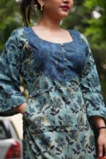 Pomegranate Handblock Patch Work Kurti - Image 4