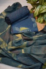 Unstitched pure cotton 3pc kurti set