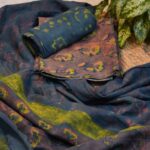 Unstitched pure cotton 3pc kurti set
