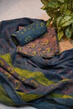 Unstitched pure cotton 3pc kurti set