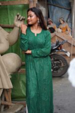 Viscose heavy work Long kurti