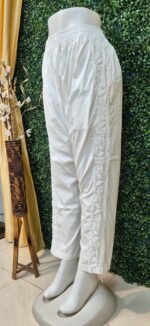 Lycra 3D side rose designs stretchable straight pant