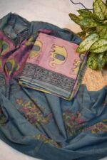 Unstitched pure cotton 3pc kurti set - Image 3
